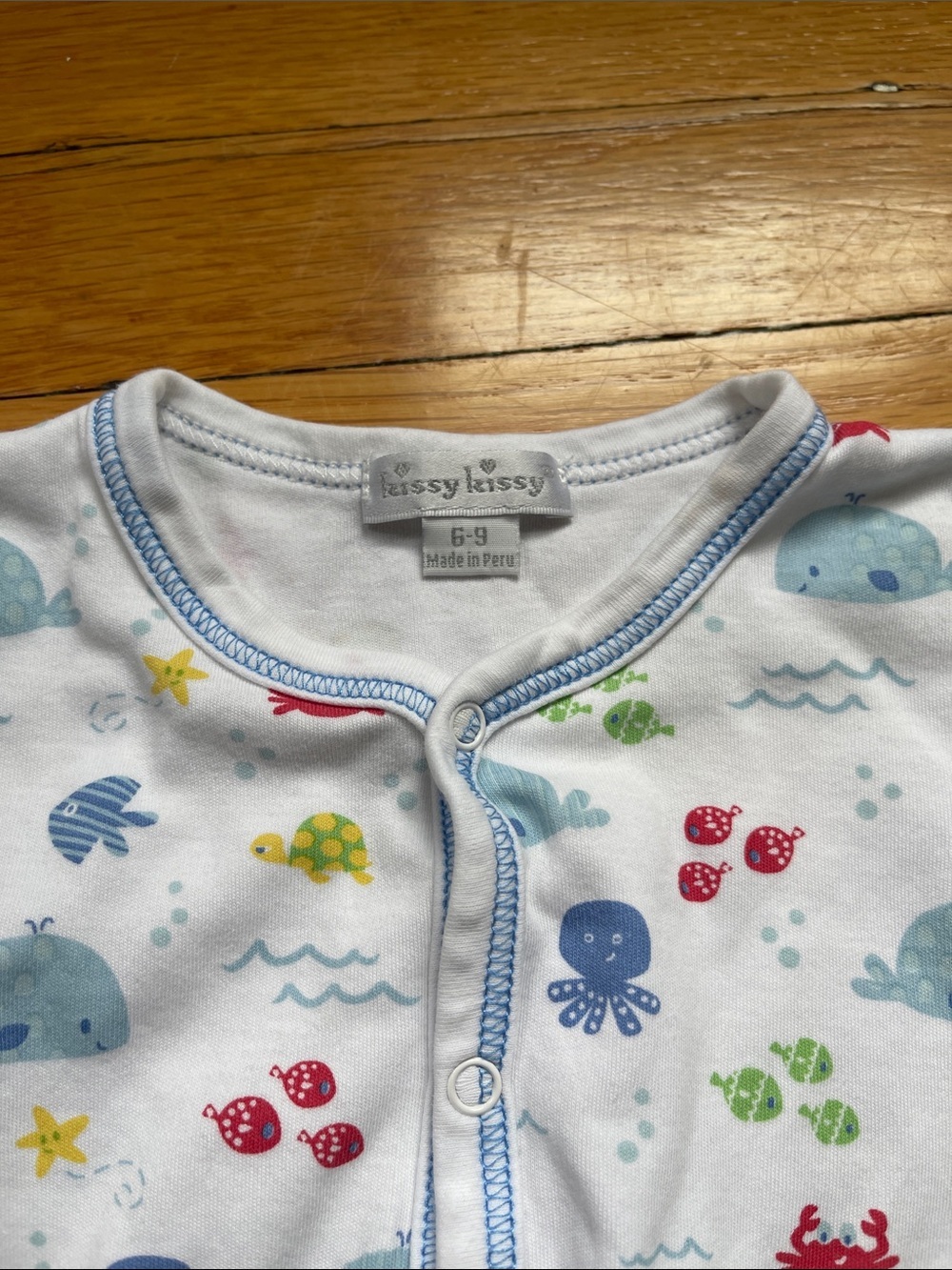 Kissy Kissy 6-9mos ocean One-Piece - Picture 4 of 8